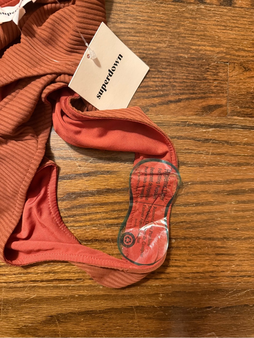 superdown Ribbed Cutout Bodysuit in Rust - Picture 3 of 3